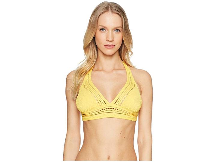 Robin Piccone Perla Halter Top (dandelion) Women's Swimwear