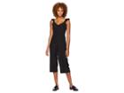 Catherine Catherine Malandrino Sleeveless Cropped Jumpsuit W/ Ruffle Back Detail (black Beauty) Women's Jumpsuit & Rompers One Piece