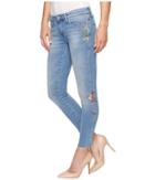 Mavi Jeans Adriana Ankle Mid-rise Skinny In Light Embroidery Vintage (light Embroidery Vintage) Women's Jeans