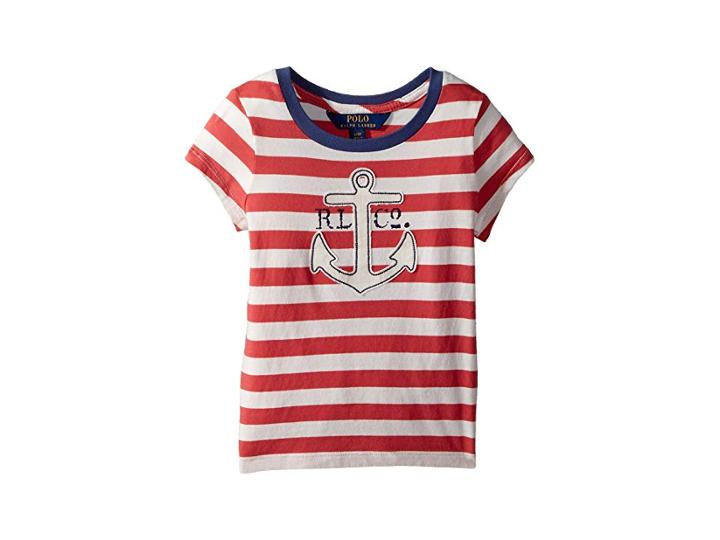 Polo Ralph Lauren Kids Cotton Jersey Graphic T-shirt (toddler) (nantucket Red/deckwash White) Girl's T Shirt