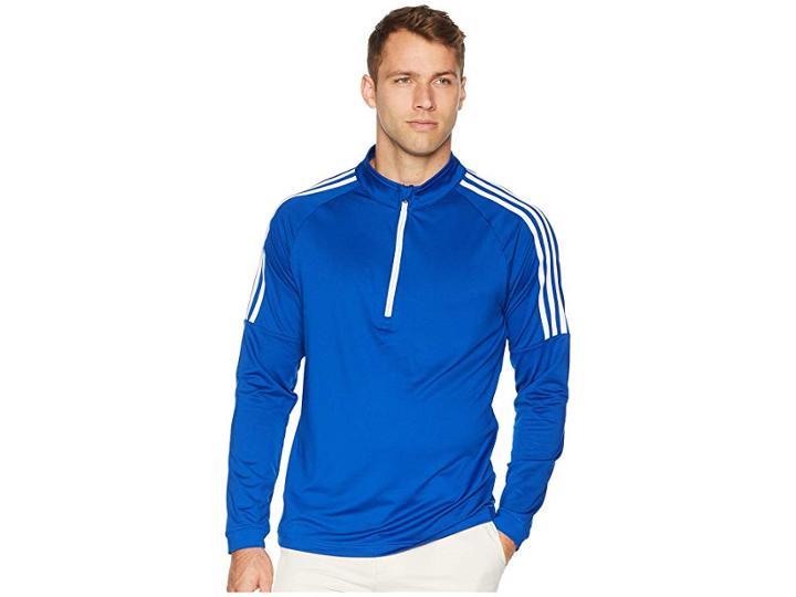 Adidas Golf Classic 3-stripes 1/4 Zip Pullover (collegiate Royal) Men's Sweater