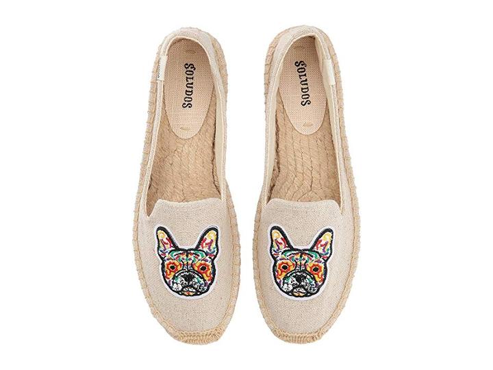 Soludos Frenchie Embroidered Platform Smoking Slipper (sand) Women's Slippers