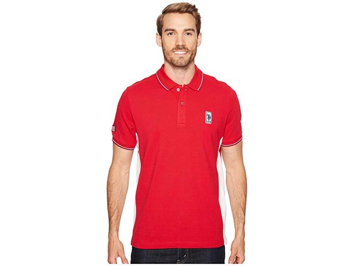 U.s. Polo Assn. Solid Short Sleeve Classic Fit Pique Polo Shirt (winning Red) Men's T Shirt