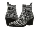 Just Cavalli Suede Zebra Flocked Ankle Boot (white) Women's Pull-on Boots