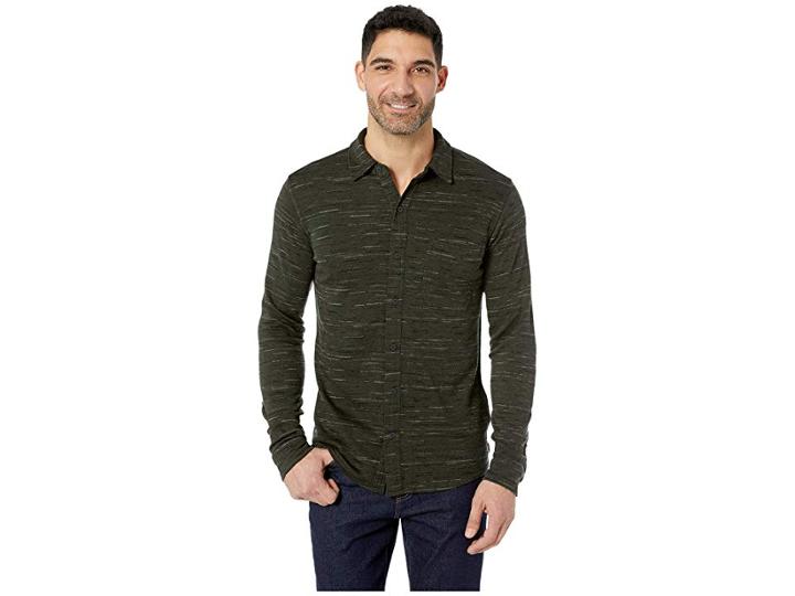 Smartwool Merino 250 Button Down Long Sleeve Shirt (olive/black) Men's Long Sleeve Button Up