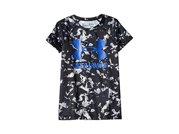 Under Armour Kids Big Logo Tee Novelty Short Sleeve (big Kids) (black/constellation Purple/constellation Purple) Girl's T Shirt