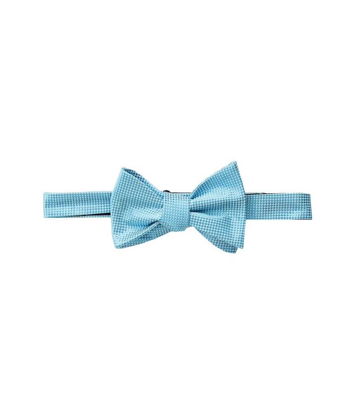 Tommy Hilfiger Textured Solid Self-tie Bow (aqua) Ties