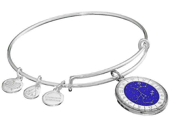 Alex And Ani Celestial Wheel Sagittarius Constellation Bangle (shiny Silver) Bracelet