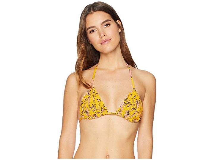 Splendid Golden Girlie Smocked Triangle Bra (butterscotch) Women's Swimwear