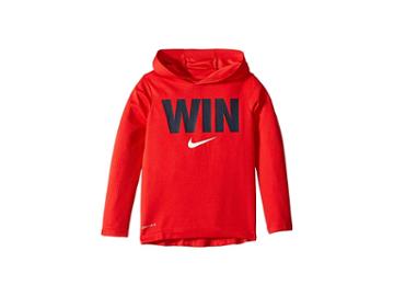 Nike Kids Thermal Verbiage Pullover (little Kids) (obsidian/university Red) Boy's Clothing