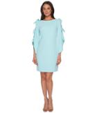 Vince Camuto Tie Bell Sleeve Crepe Ponte Dress (aqua Glow) Women's Dress