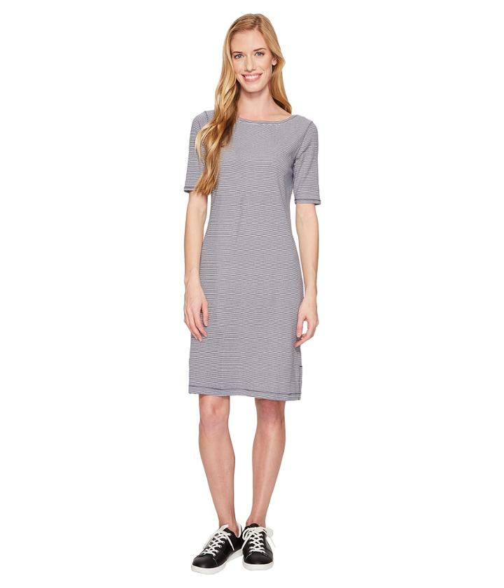 Royal Robbins Kickback To Front Dress (deep Blue Stripe) Women's Dress