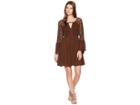 Rock And Roll Cowgirl Bell Sleeve Dress D4-7256 (chocolate) Women's Dress