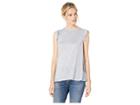 Lucky Brand Metallic Ruffle Sleeve Top (grey/silver) Women's Sleeveless