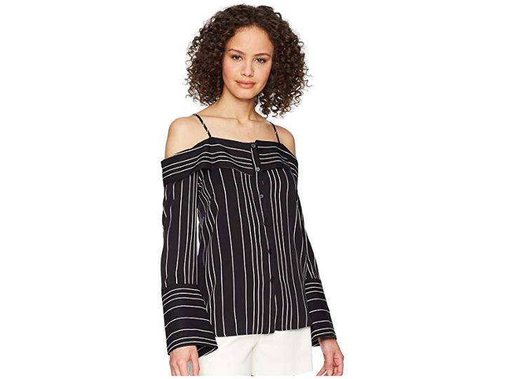 Bardot Effie Button Up (black/white) Women's Clothing