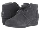 Toms Kids Desert Wedge (little Kid/big Kid) (forged Iron Grey Suede) Girl's Shoes