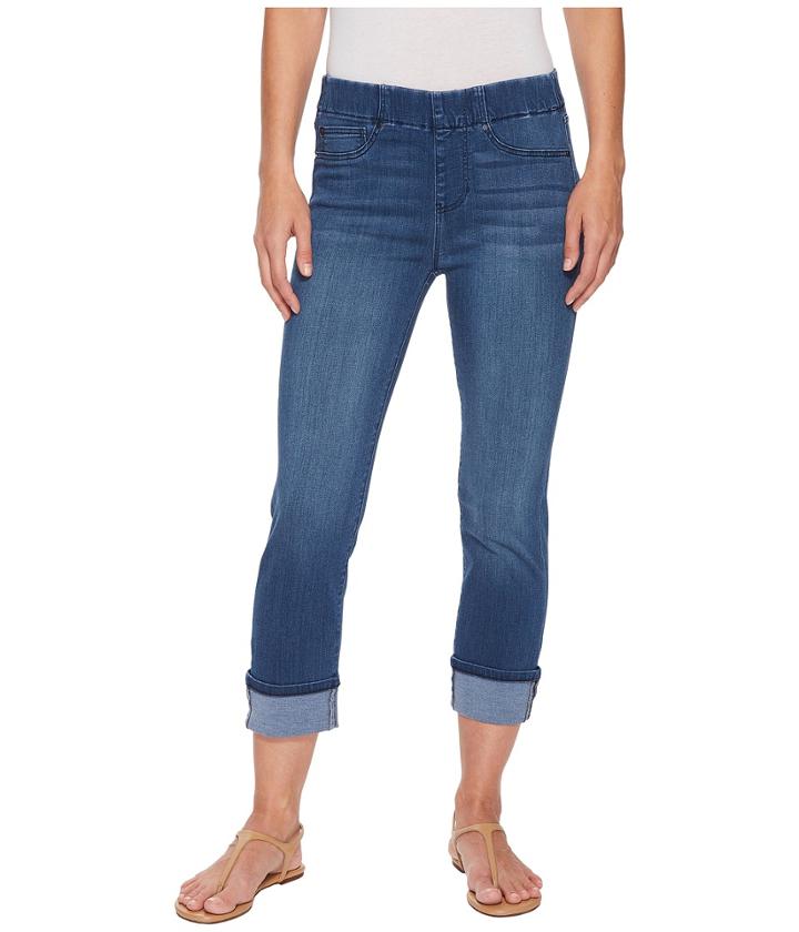 Liverpool Chloe Cuffed Pull-on Capris In Silky Soft Denim In Harlow (harlow) Women's Jeans