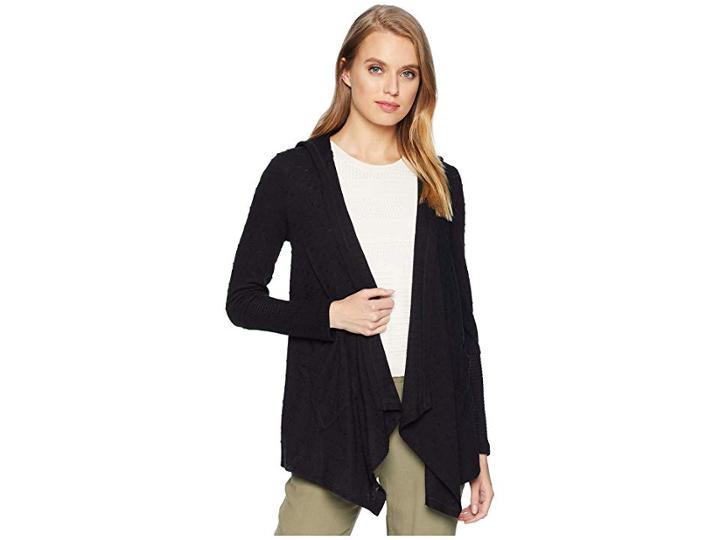 Miss Me Hooded Cardigan (black) Women's Clothing