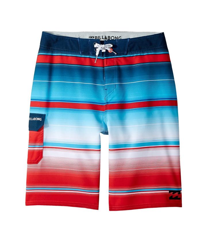 Billabong Kids All Day X Stripe Boardshorts (big Kids) (red) Boy's Swimwear