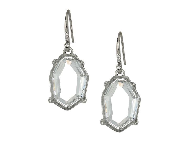 French Connection Irregular Stone Drop Earrings (crystal/rhodium) Earring