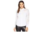 Ivanka Trump Lace Combo Top W/ Back Pleat (white) Women's Blouse