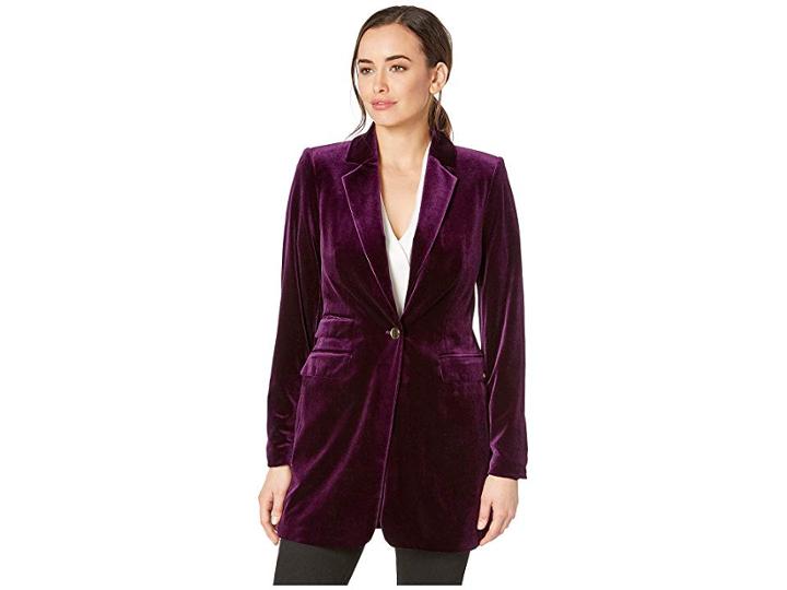 Calvin Klein Knit Button Front Jacket (amethyst) Women's Jacket