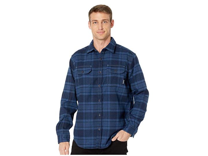 Columbia Deschutes Rivertm Heavyweight Flannel (dark Mountain Plaid) Men's Long Sleeve Button Up