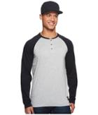 Nike Sb Dry Henley Long Sleeve Skateboarding Top (dark Grey Heather/black) Men's Clothing