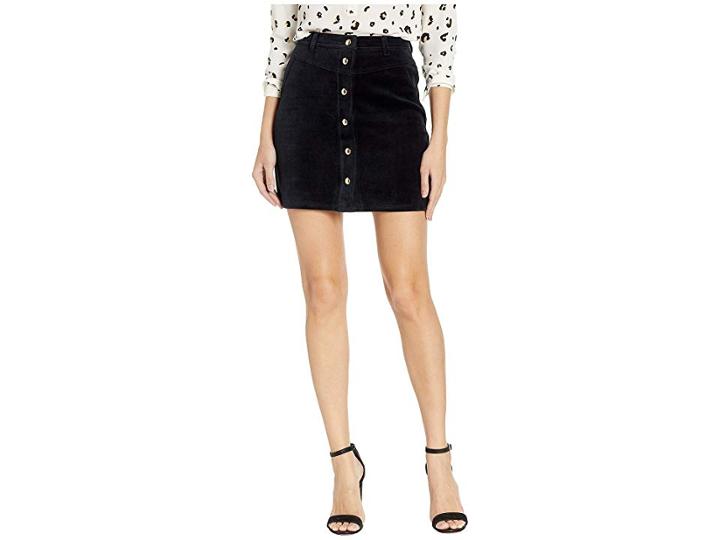 Juicy Couture Track Bonded Velour Skirt (pitch Black) Women's Skirt