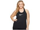 Nike Pro Mesh Training Tank (size 1x-3x) (black/white) Women's Workout