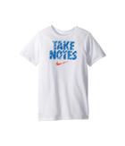 Nike Kids Dry Training T-shirt Take Notes (little Kids/big Kids) (white) Boy's T Shirt