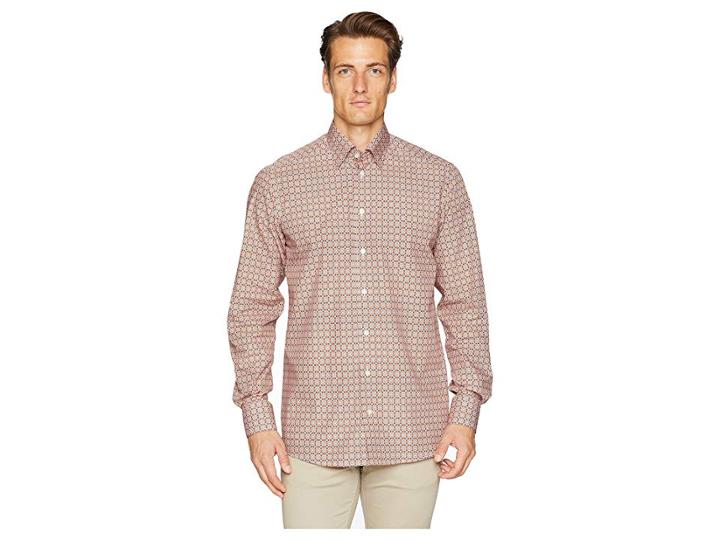 Eton Contemporary Fit Medallion Print Shirt (orange) Men's Clothing