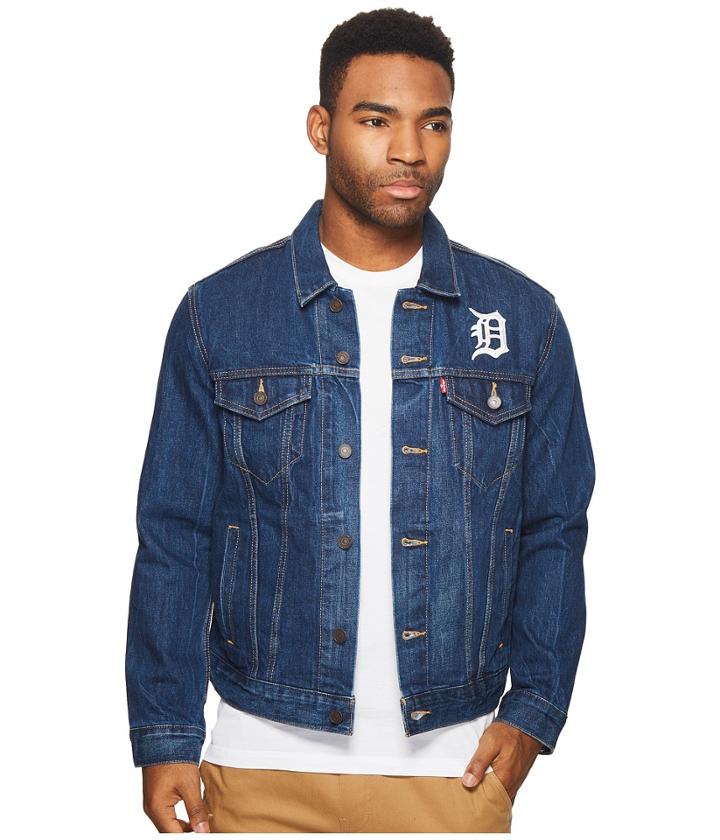 Levi's(r) Mens Detroit Tigers Denim Trucker (dark Blue) Men's Coat
