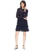 Juicy Couture Seersucker Embroidered Trim Dress (zenith) Women's Dress