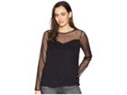 Scully Aubrianna Swiss Dot Sweetheart Neckline Top (black) Women's Clothing