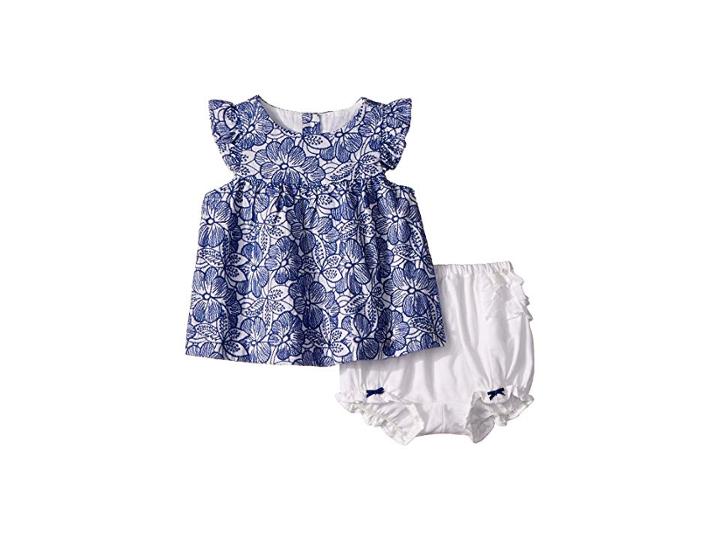 Janie And Jack Embroidered Set (infant) (blue) Girl's Dress