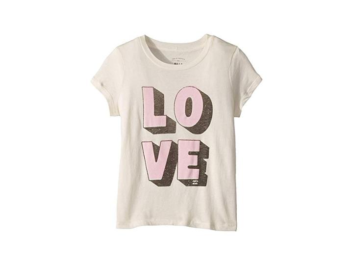 Billabong Kids Love Tee (little Kids/big Kids) (white Cap) Girl's T Shirt