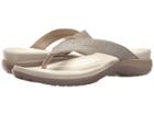 Crocs Capri V Shimmer Flip (cobblestone) Women's Slide Shoes