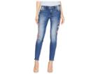 Miss Me Embroidered Mid-rise Skinny Jeans In Medium Blue (medium Blue) Women's Jeans