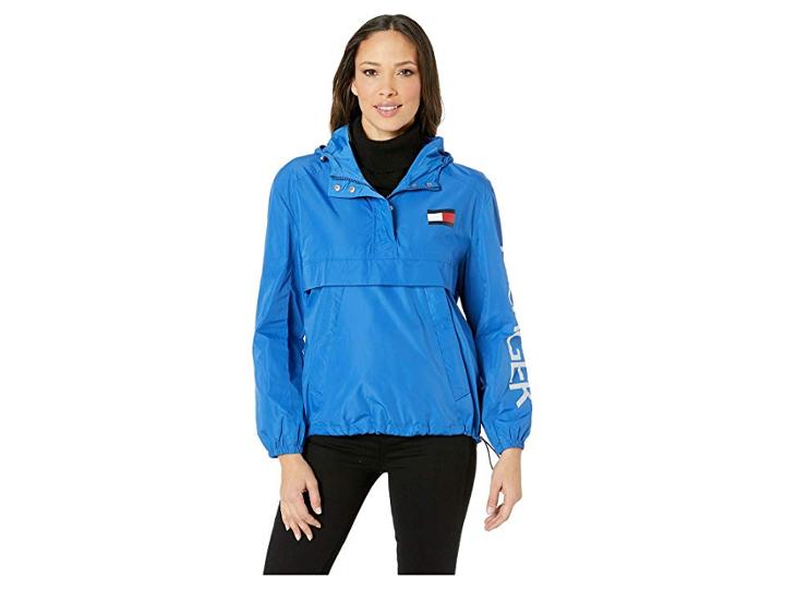 Tommy Hilfiger 26 Hilfiger Logo Windbreaker (natural Blue) Women's Clothing