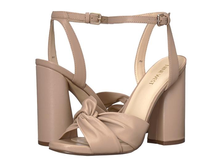 Nine West Lavilah Heel Sandal (barely Nude Bella Nappa) High Heels