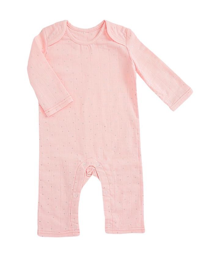 Aden + Anais Long Sleeve Coverall (infant) (metallic Primrose Confetti Dot) Girl's Overalls One Piece