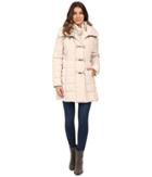Jessica Simpson Three Clasp Breasted Down With Pillow Collar (champagne) Women's Coat