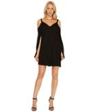 Lanston Cold Shoulder Split Sleeve Mini Dress (black) Women's Dress