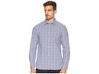 Calvin Klein Long Sleeve Flannel Button Down (clear Sky) Men's Long Sleeve Button Up