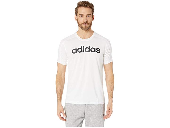 Adidas Designed To Move Big Logo Tee (white/black) Men's T Shirt