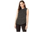 Tommy Hilfiger Printed Woven Top (black/ivory) Women's Clothing