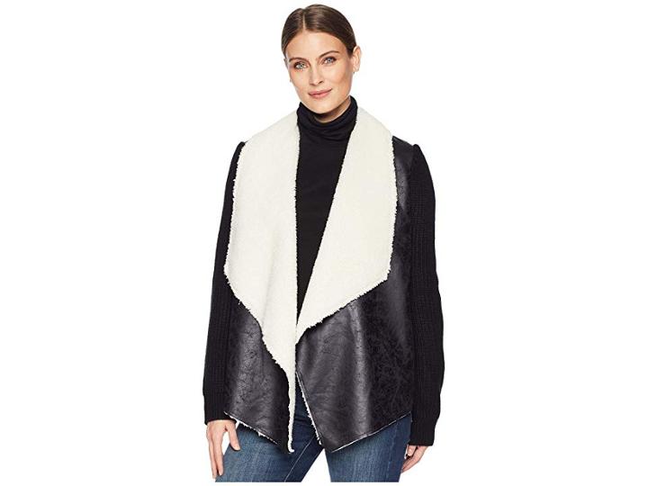 Tribal Mix Fabric Jacket (black) Women's Coat