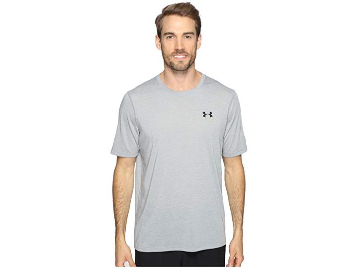 Under Armour Ua Threadborne Short Sleeve (true Gray Heather) Men's Clothing