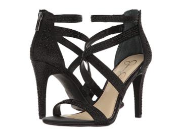 Jessica Simpson Emilyn (black Crystal Satin) Women's Shoes